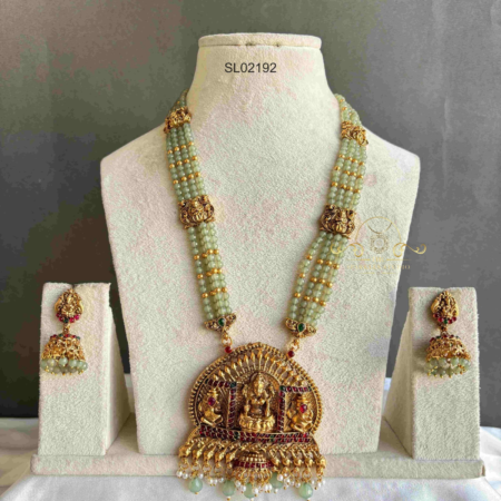 Goddess Lakshmi Green Bead Haram